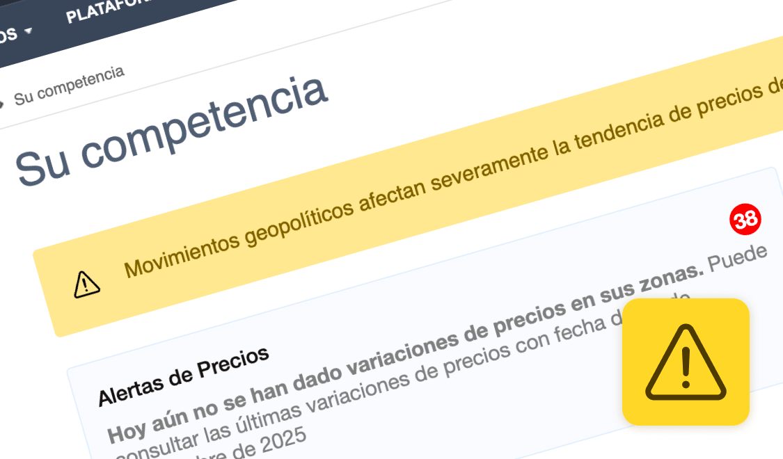 Incorporamos un sistema de avisos generales para el servicio de Análisis de Competencia para estaciones de servicio, distribuidores, etc.
